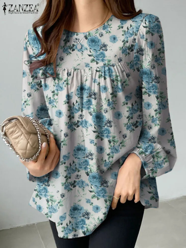 ZANZEA Fashion Long Sleeve Printed Shirt Womens Spring Bohemian Casual Holiday Top Party Blusas 240822