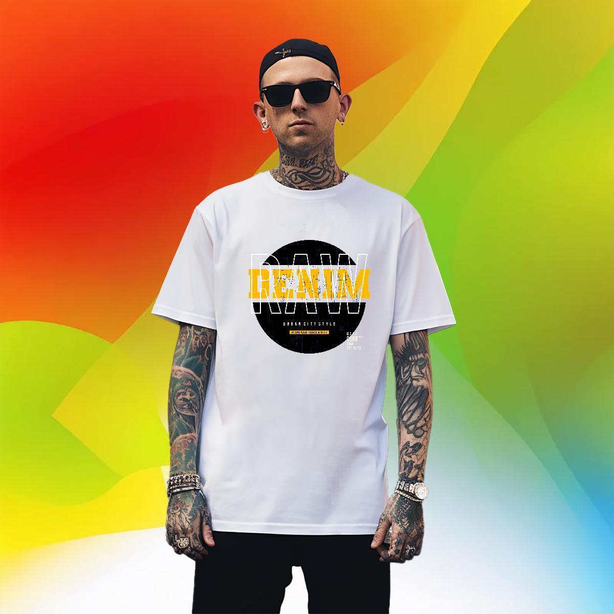 TOP Quality letter T-Shirts for Men Home Outdoor Men Tees 100% Cotton 230g 2024 DIY Breathable Soft Black Oversized Tee Shirt