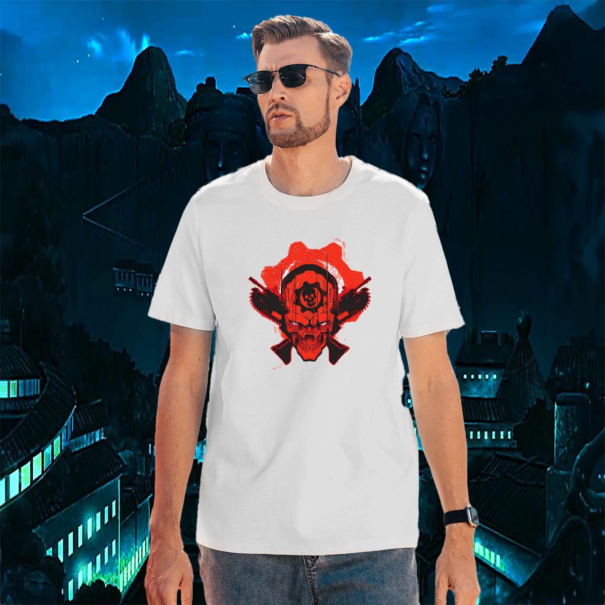 Custom Daily Wear Men Tshirts skull Short Sleeve O-Neck 230g Pure Cotton T-Shirts for Men Loose Cartoon Print Tee Shirt