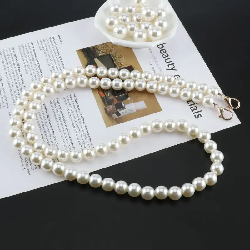 Hardware Pearl Crossbody Bags 30cm-60cm Length Handles For Diy Bags Clothes Accessories Decorative Fashion Pearl Bags Chain 240821