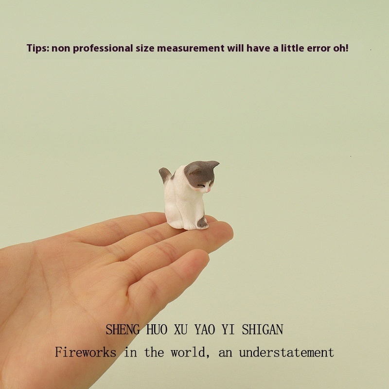Charming 'No Desire to Work' Mini Cat Figurine & Baby Room Decor Collection for Office Space Personalization