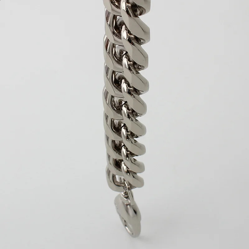 Silver 19mm thick aluminum chain lightweight bag with bag accessories DIY handle easy to match accessories handbag 240821