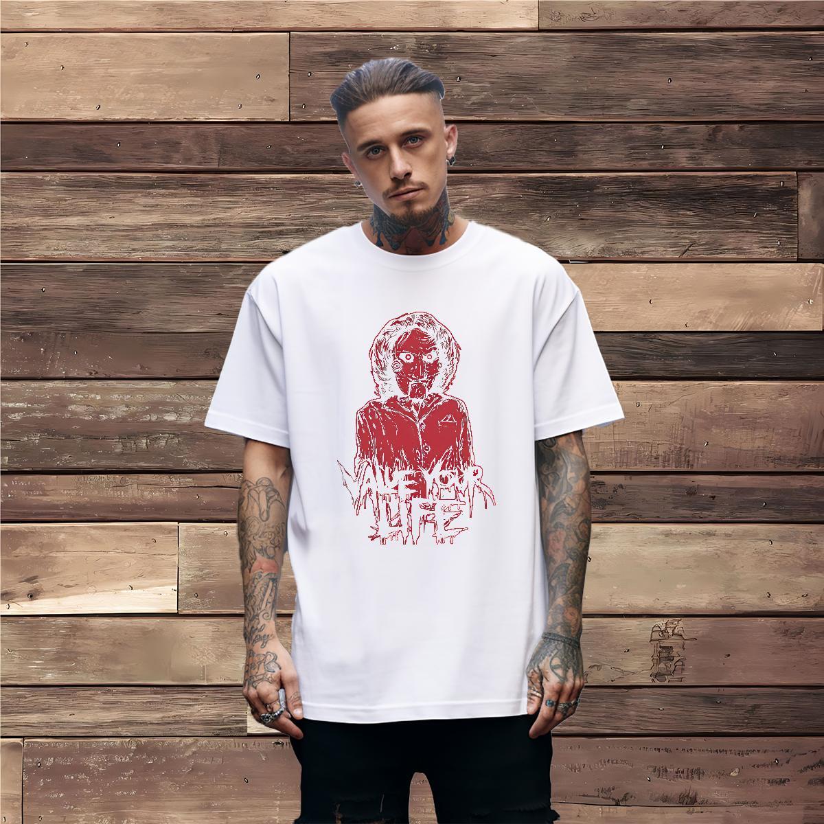 Customized Summer Casual Men Tees skull Breathable Short Sleeve 100% Cotton 230g Mens T Shirts Soft Customized Print Clothes