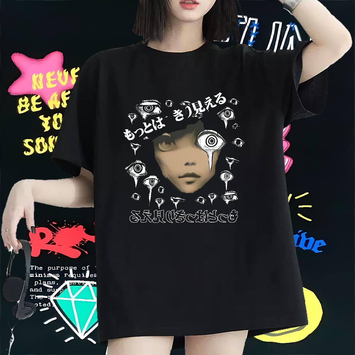 New Arrival Womens T Shirts 100% Cotton 230g Crew Neck Spring Summer eyeball Unisex Tshirts Soft Customized Print Clothes Shirt