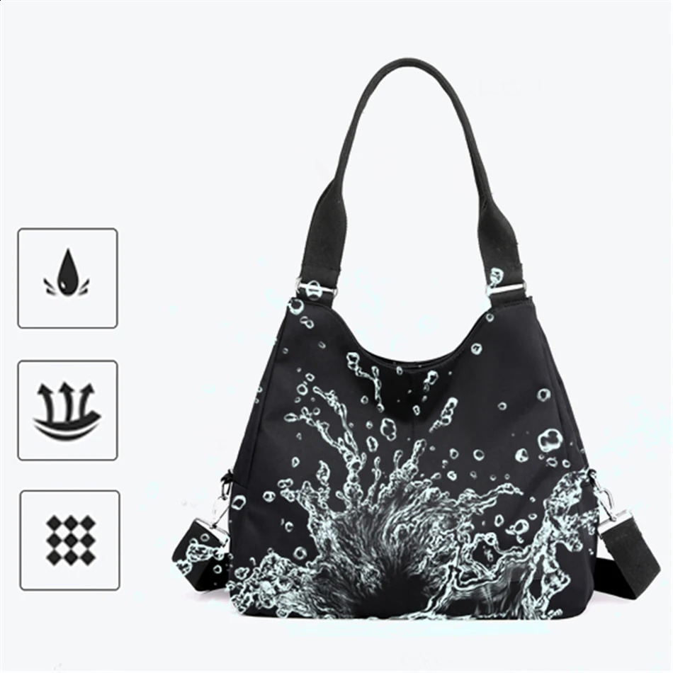 Summer Style Causual Nylon Tote Fashion Messenger Shoulder Bag Nylon Handbag Large Capacity Big Womens Tote Shopping Bag 240821