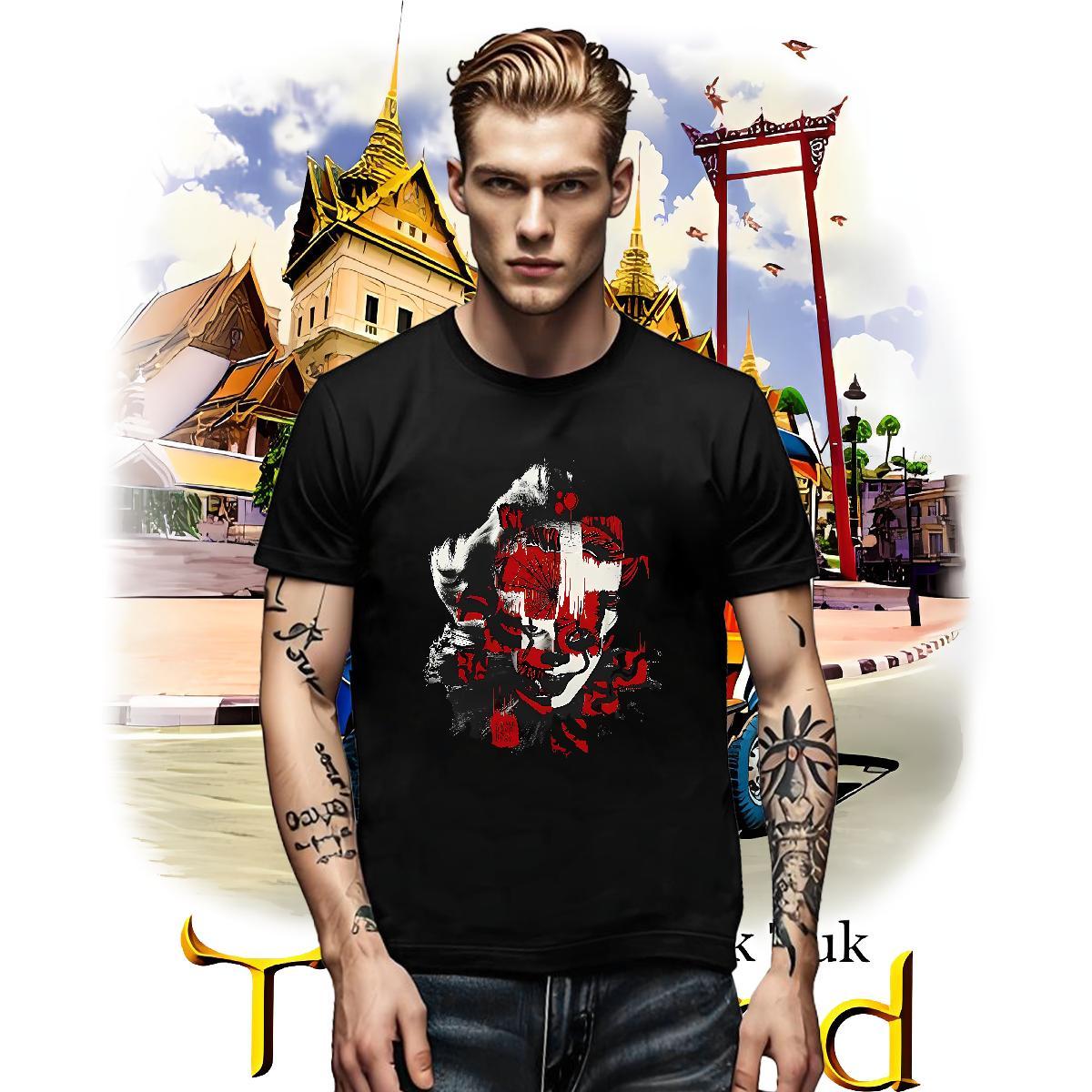 Designer Fashion Tshirts 100% Cotton 230g Casual Beach scary Breathable Crew Neck T shirt Popular Customized Tops
