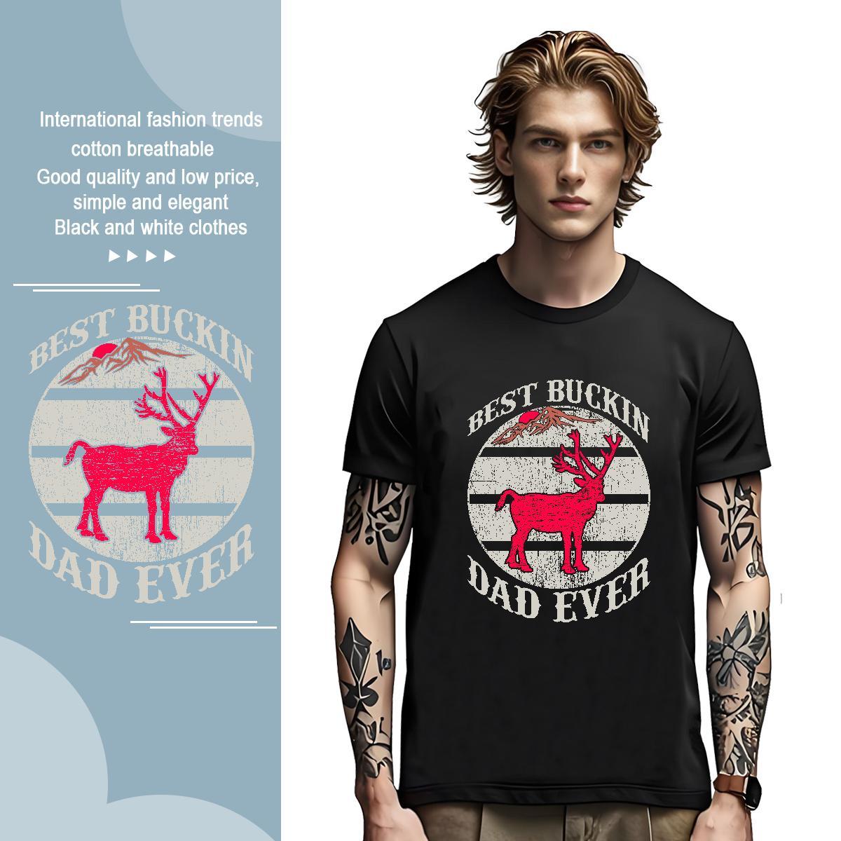 Classic deer T shirt Street wear Hip Hop Men Clothes T-Shirt 230g Pure Cotton Fashion New Short Sleeve O-Neck Customized Tees Shirts