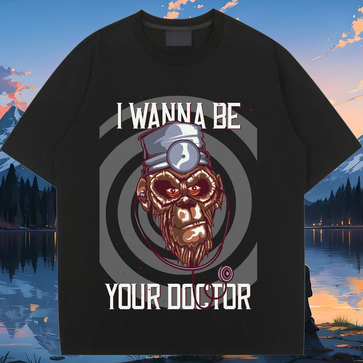 Factory Direct T-Shirts O-Neck Short Sleeve 230g Pure Cotton Couples T Shirts Plus Size Custom chimpanzee High Street Hip Hop Designer Tops