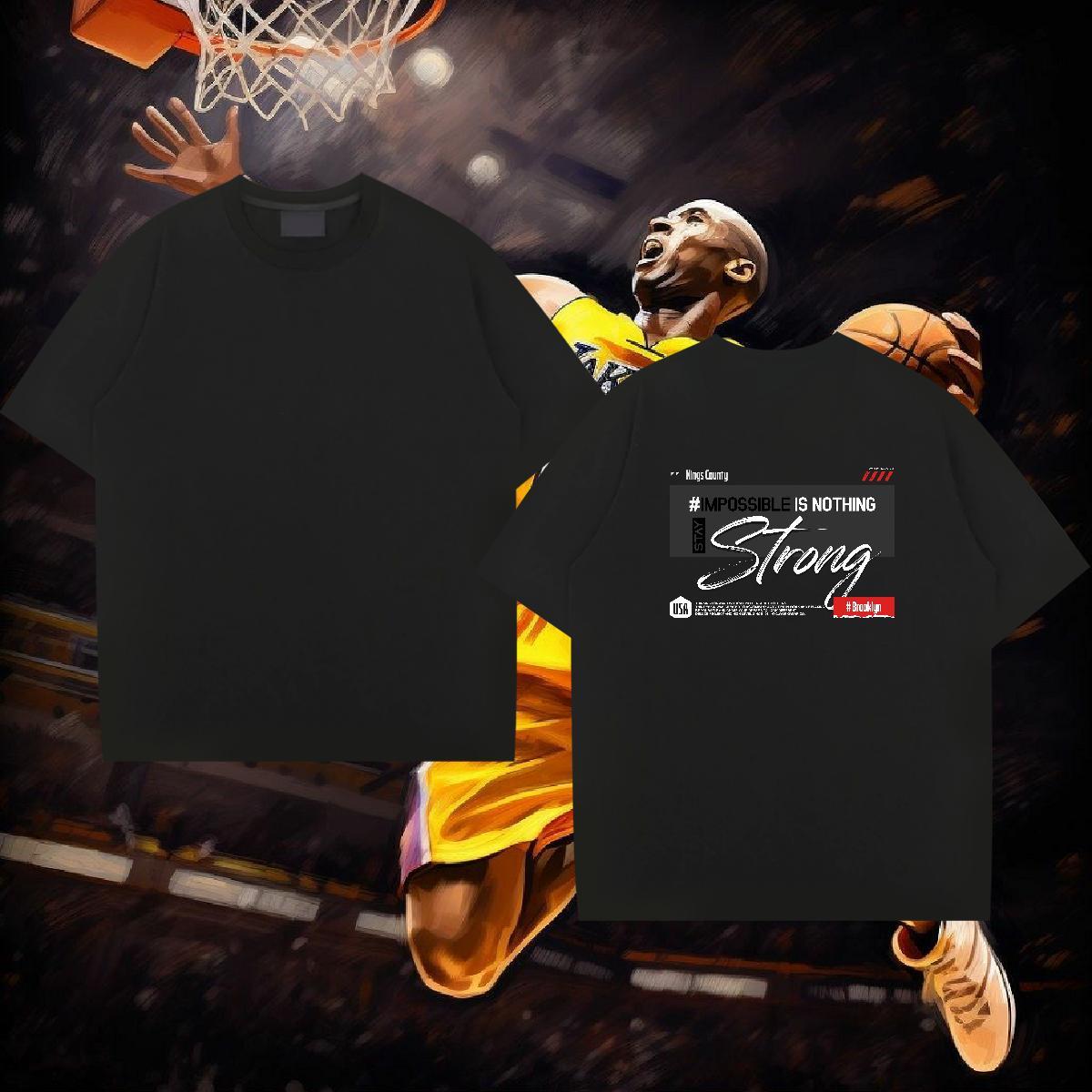 Classic T Shirts Men 230g Cotton letter Spring Summer Black White Round Neck Short Sleeve Men Tops Tees Free Shipping Polos