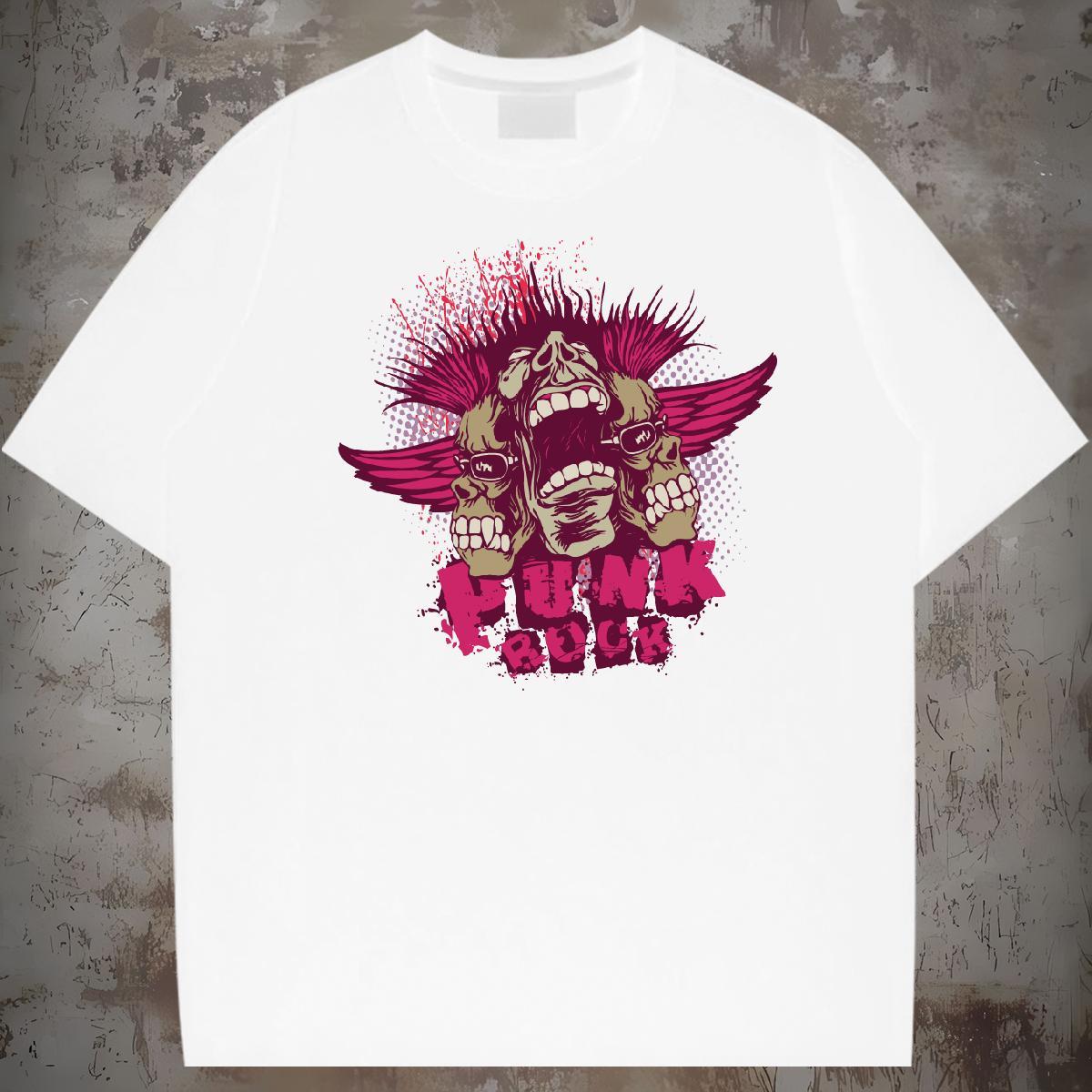 Wholesale Hip Hop Mens Tshirts scary Breathable Soft 230g Cotton Man T Shirts Cool Design Custom Print Plus Size Top Tees