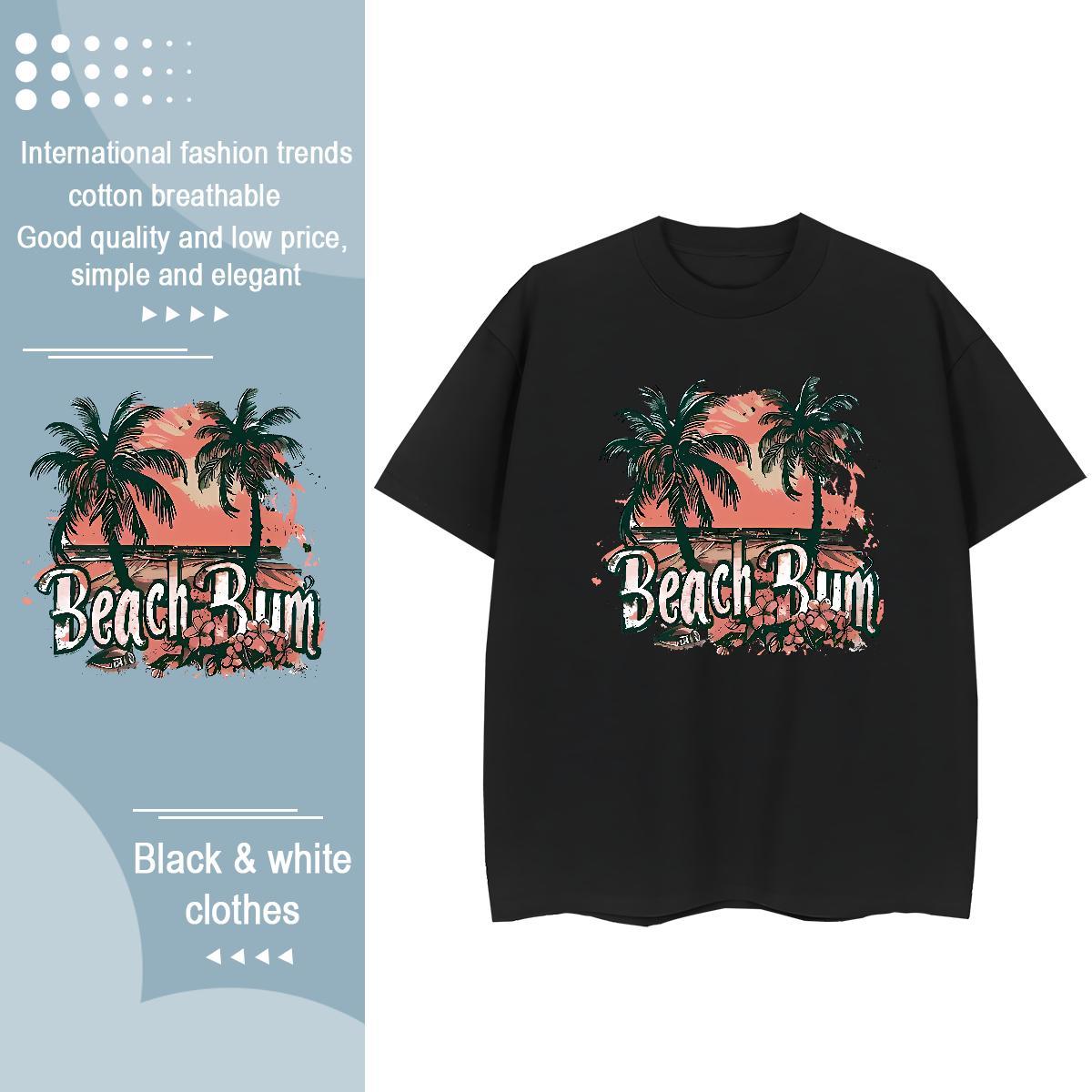 New T Shirt For Woman Comfortable 230g Pure Cotton Womens Tshirts DIY Anime beach Street Casual Soft Tops