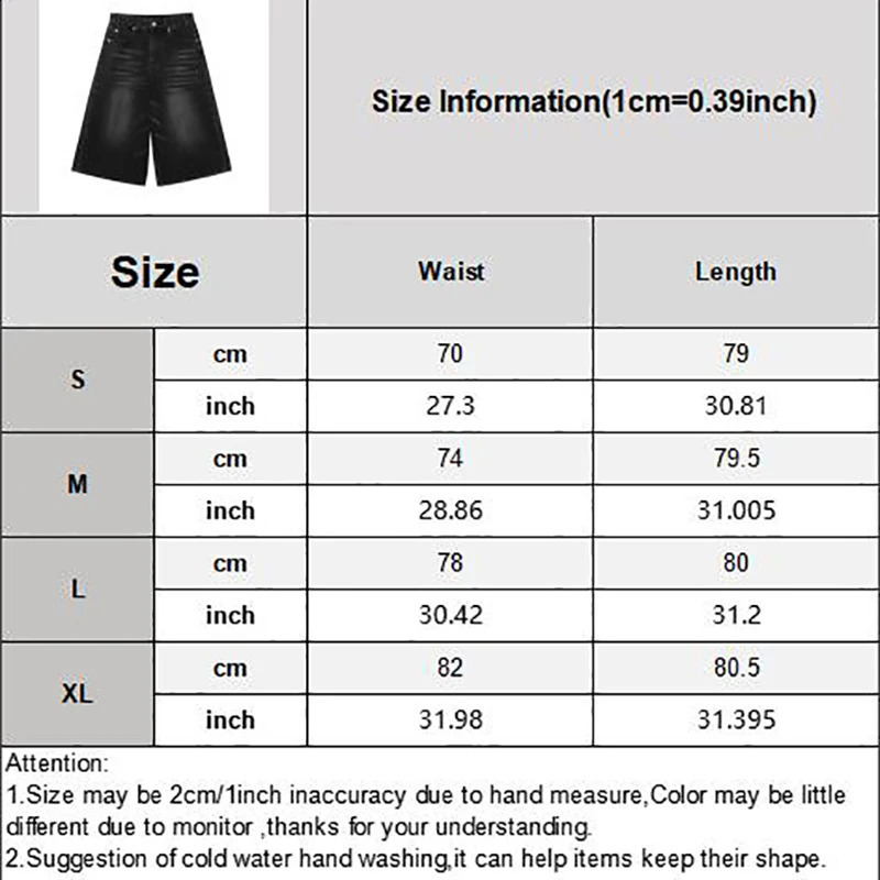 Vintage Y2k Baggy Denim Shorts Wide Leg Pants For Women Men Fashion High Waisted Wash Knee Length Jeans Shorts Oversize Pants 240821