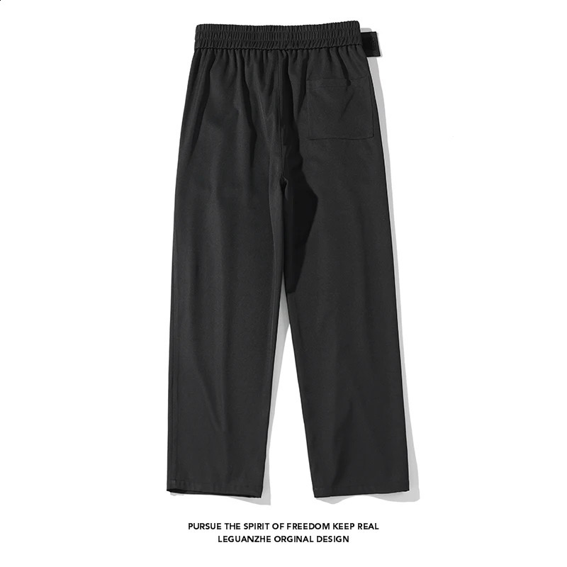 Streetwear Harajuku Black Wide Leg Straight Casual Mens Pants Spring Autumn Korean Fahions Harem Men Trousers 240822