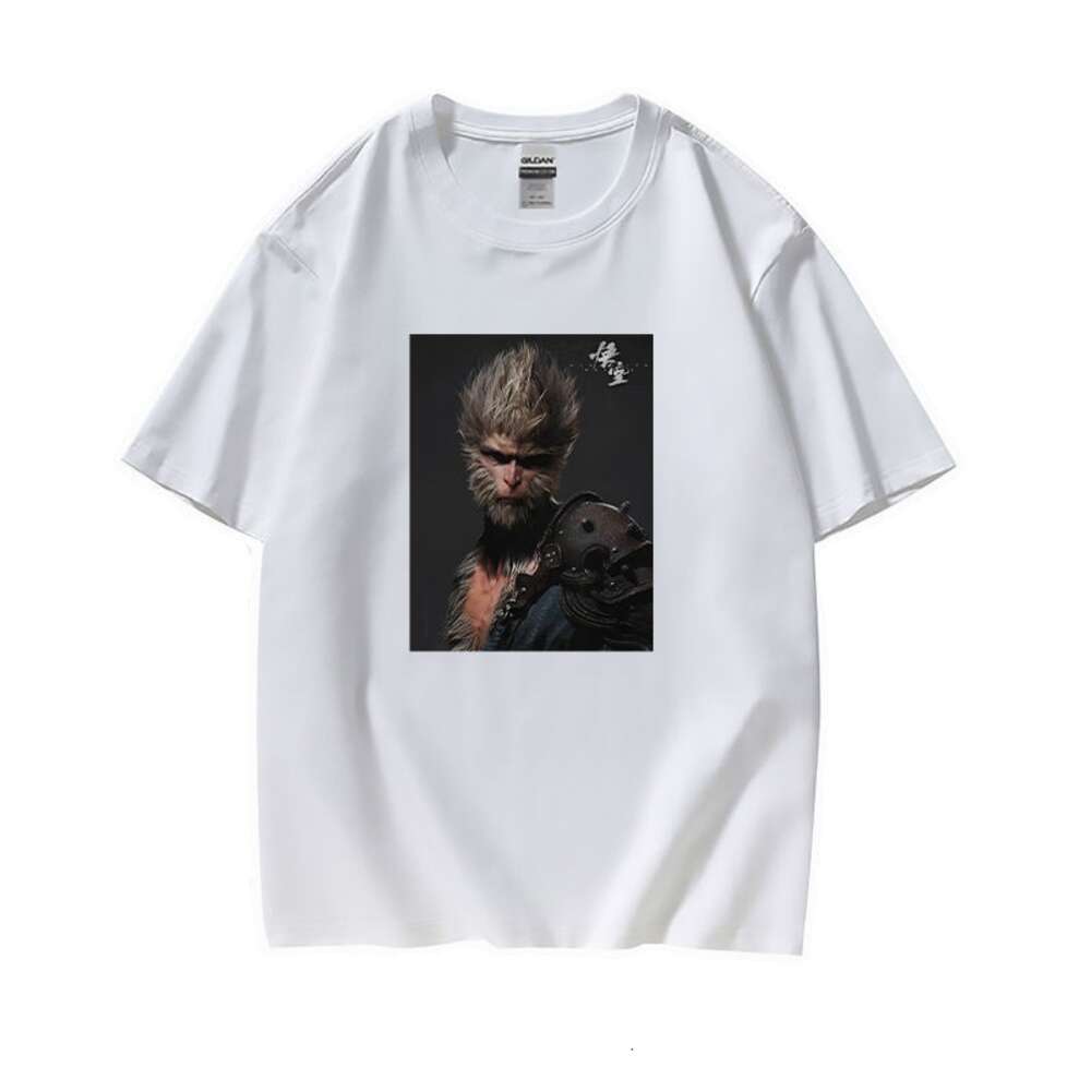 Black Myth Wukong BLACKMYTH China-Chic peripheral printing summer short sleeve T-shirt men's pure cotton loose game INS dongdumaoyi