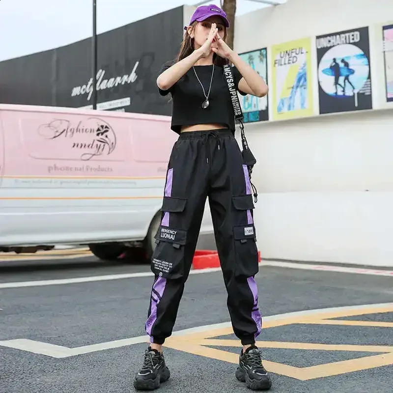 Spring and Autumn Style Joggers Pants with Korean Style Loose and Casual Cargo Pants Slimming Black Trousers Plus Size 240821
