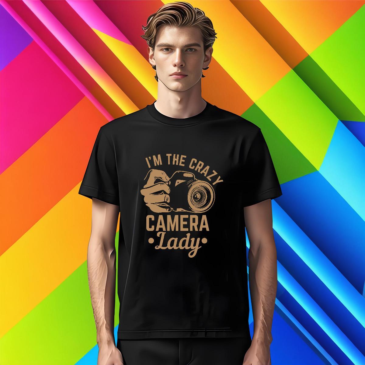 Cool Design camera T-Shirts Anime Printing Street Tshirt for Man Woman 230g 100% Cotton 2024 Summer Breathable Short Sleeve Custom Printed Clothes