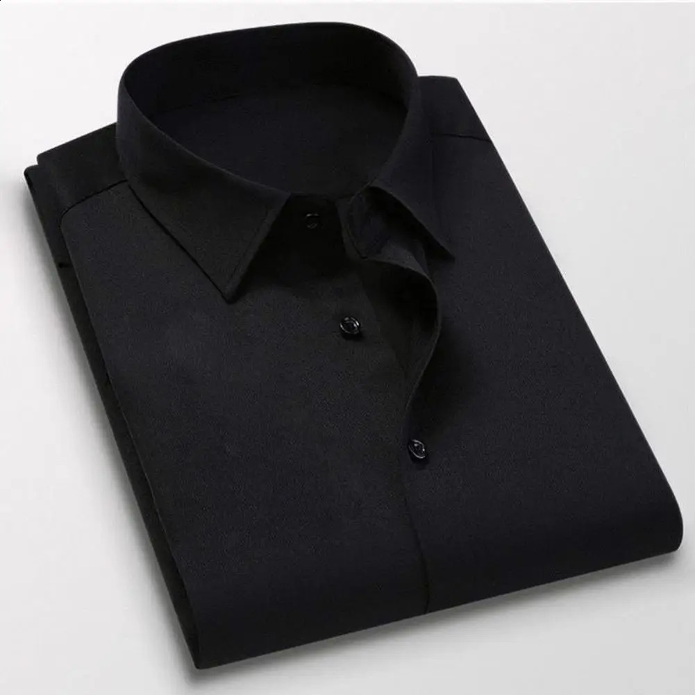 Men Long Sleeve Shirt Natural Feel Men Shirt High Elasticity Mens Formal Shirt with Turn-down Collar for Business for Soft 240822