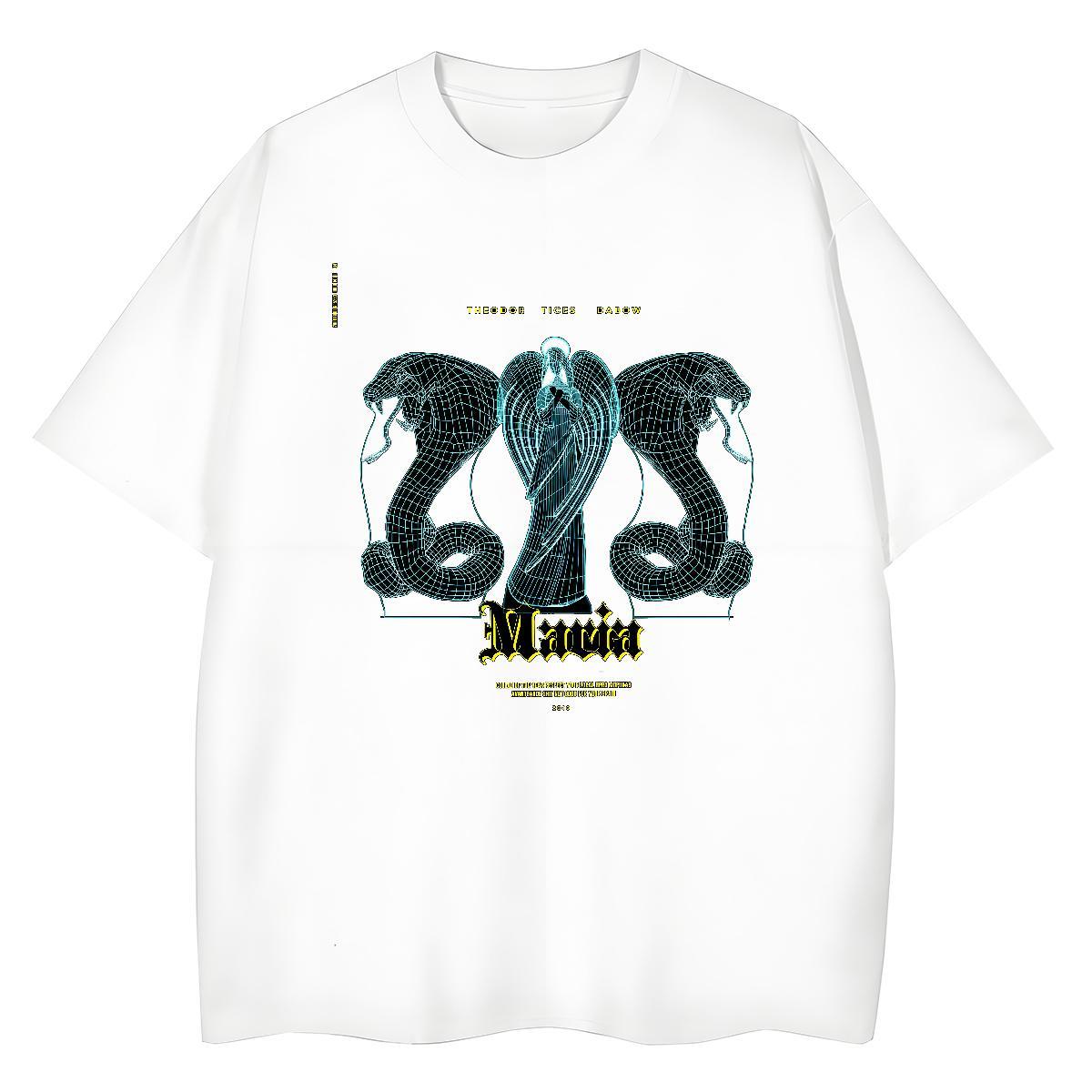 DIY T-Shirts for Women Breathable Short Sleeve 230g 100% Cotton Lady T shirt Custom Printing snake Street Wear Popular Top Tees