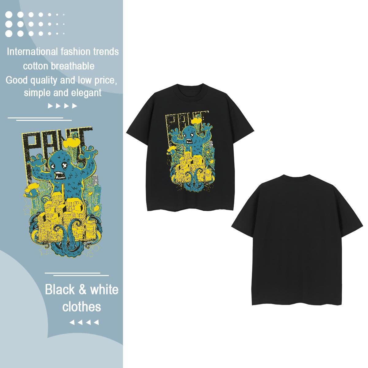 2024 Designer T Shirt For Woman O Neck Short Sleeves 230g 100% Cotton Woman Tshirt Custom Cartoon ET High Street Hip Hop Female Tees Shirts