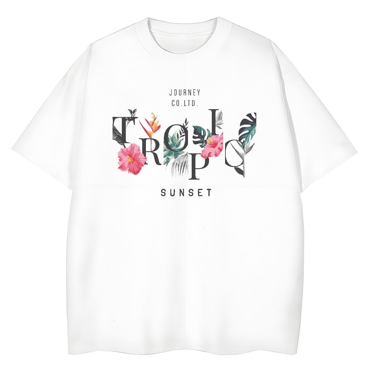 2024 Designer Womens T Shirts Short Sleeve O-Neck 230g Cotton Women Tees Black Oversized flower Daily Wear Nice Tee Shirt