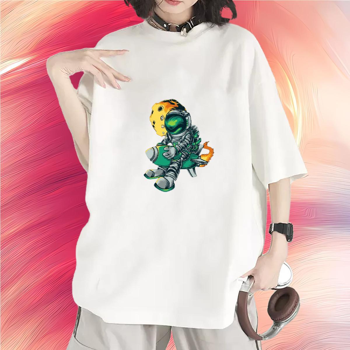 Nice Couples T Shirts 230g 100% Cotton universe Hip Hop Street Woman T Shirts Breathable Soft Graphic Tops Tees
