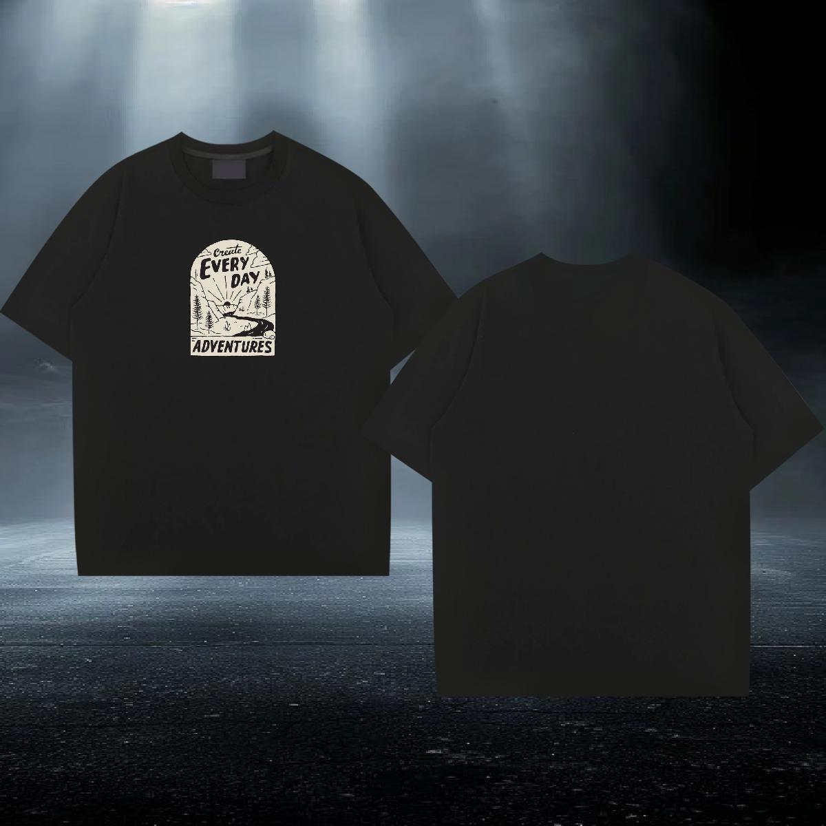 Soft Men Tshirts Hip Hop 230g Cotton Plus Size Custom Breathable Short Sleeve mountains Men T Shirts 2024 Tees Shirts
