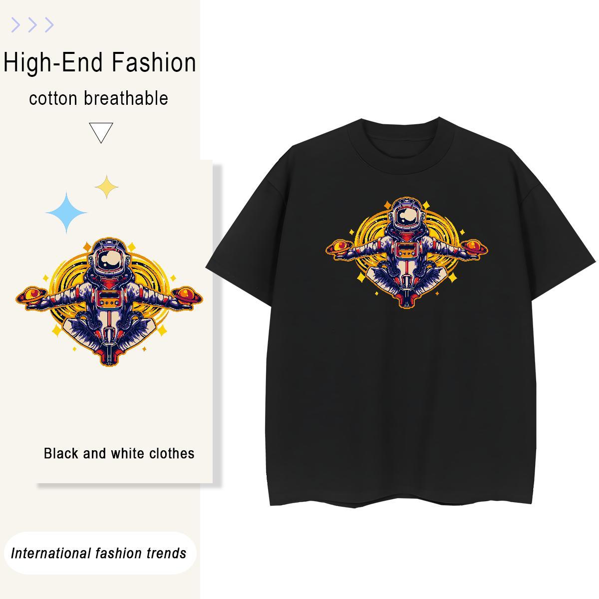Unisex Unisex Tshirts 230g Cotton universe Home Outdoor T Shirt For Woman O-Neck Short Sleeve Anime Print Tees Shirts