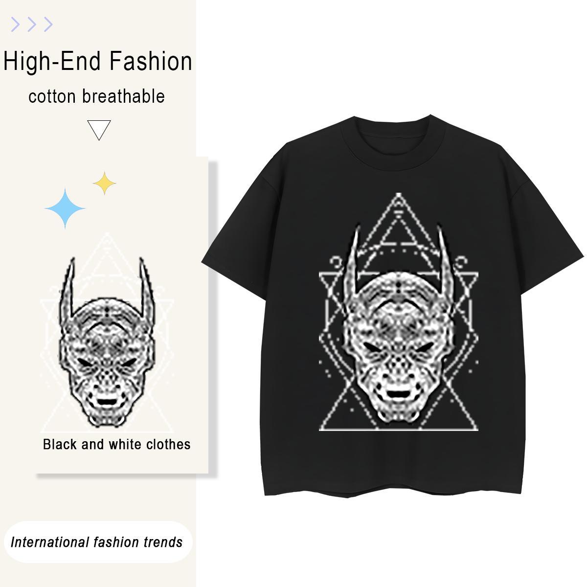 Comfortable Couples T Shirts 100% Cotton 230g painting Casual Sport T-Shirts Breathable Anime Oversized Tees Shirts