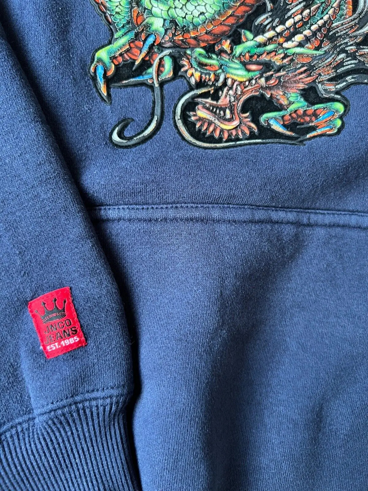 Harajuku JNCO 90s Retro Embroidered Dragon Loose Hoodie Mens And Womens Y2K Hip-hop Gothic Long-sleeved Sweatshirt Street Wear 240814