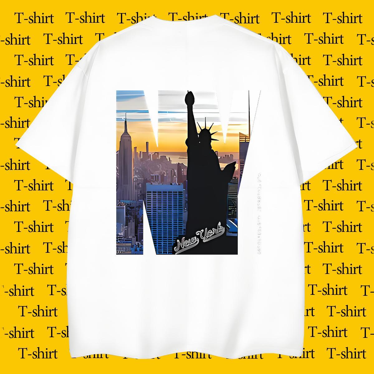 Popular Men Tops Tees Daily Wear 230g Pure Cotton Custom Big Size O-Neck Short Sleeve New York T shirt Factory Direct Tops Shirt