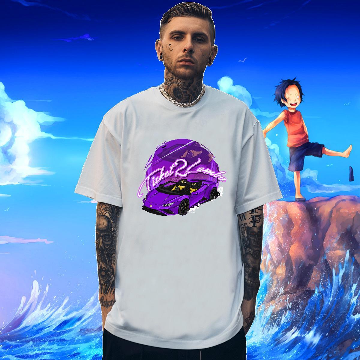 Brand Couples T Shirts Daily Outfit 100% Cotton 230g Custom Anime O-Neck Short Sleeve car T shirt Designer Top Tees