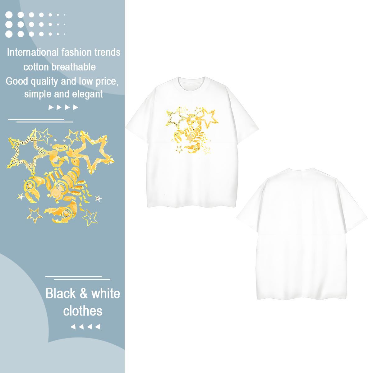Casual New T-Shirts for Women Breathable Soft 100% Cotton 230g Women Tshirts DIY Printed scorpion Sport Nice Clothes Shirt