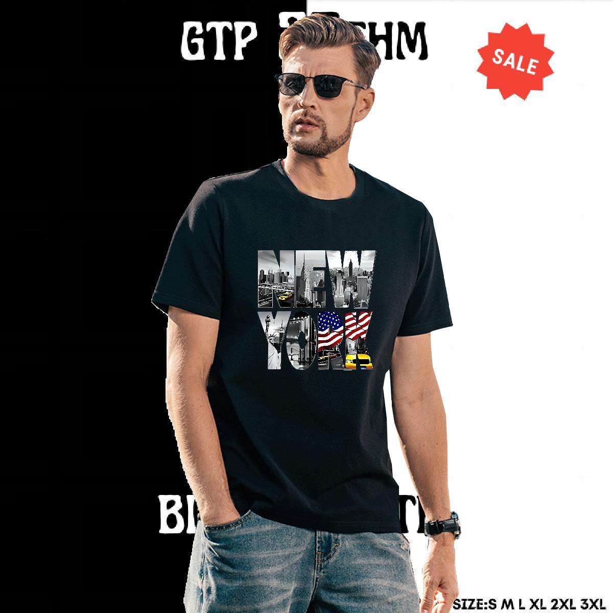 Wholesale Men Tops Tees Hip Hop Street 230g Pure Cotton Oversized 4XL Breathable Soft New York T-Shirts Free Shipping Clothings