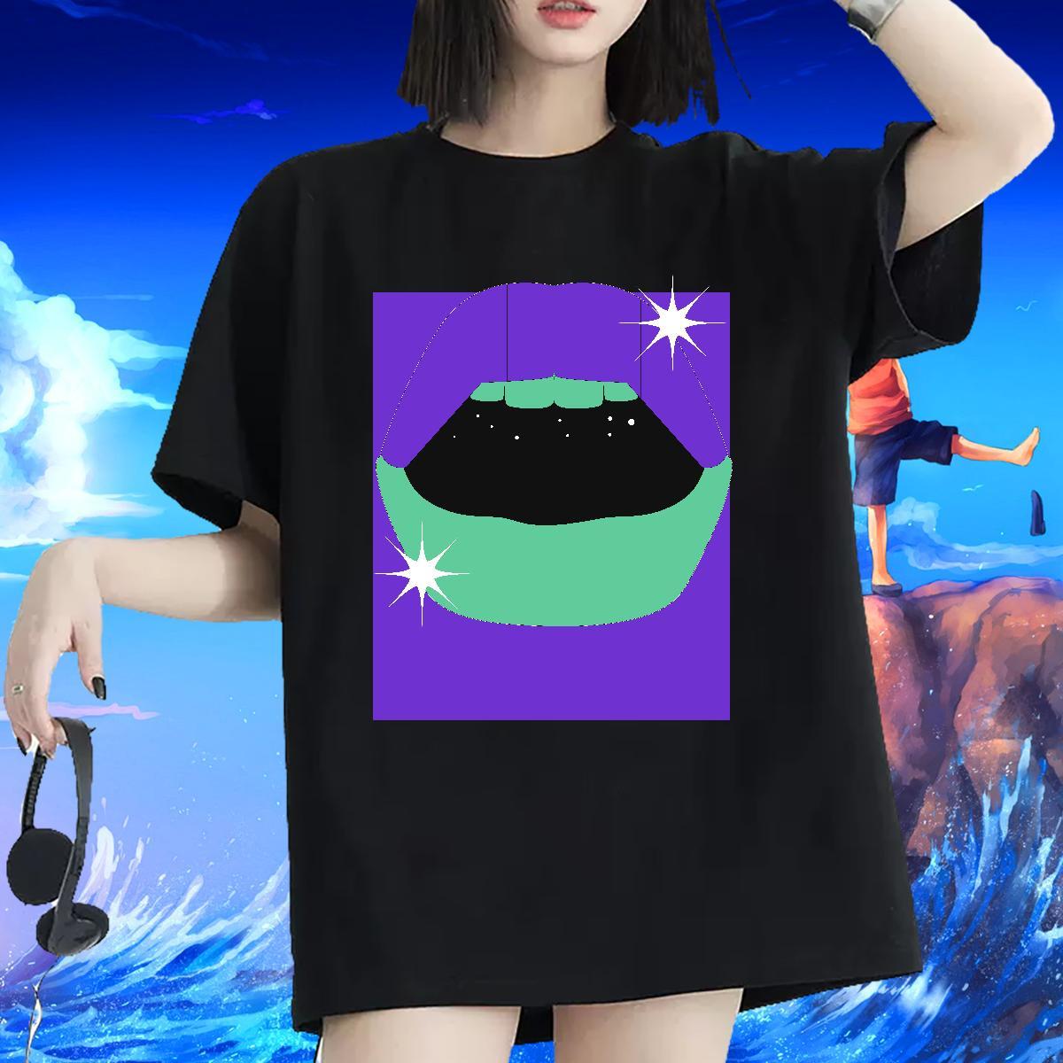 Nice Lady T shirt 230g Cotton universe Spring Summer Women T Shirts Crew Neck Breathable Custom Printed Tops Shirt