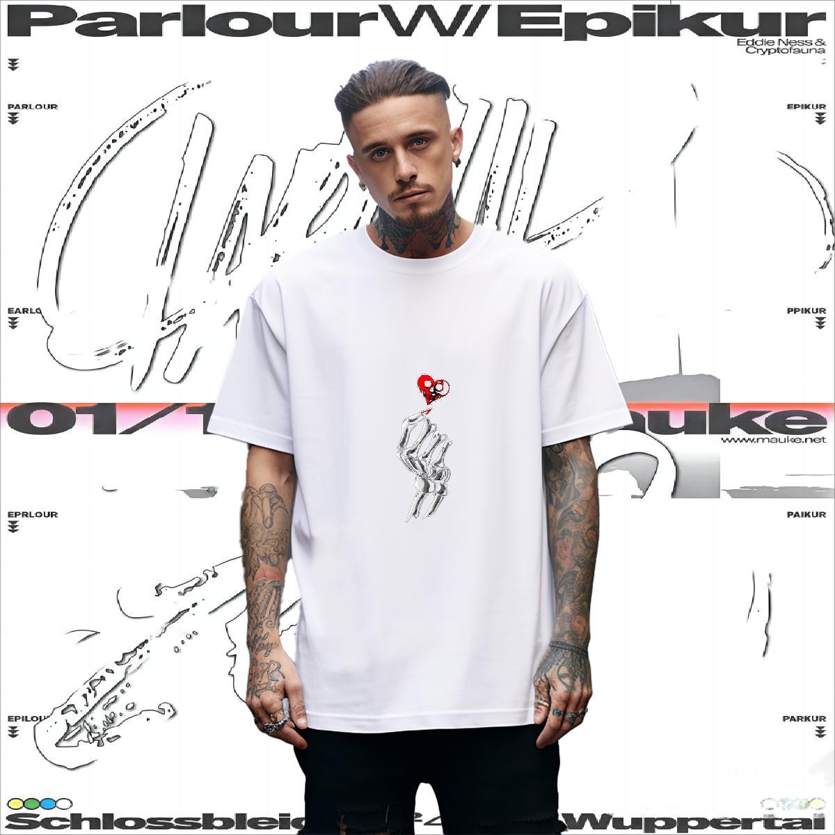 Popular T-Shirts for Men 230g Pure Cotton skull Hip Hop Street Anime Round Neck Short Sleeve Tshirts DIY Customized Tops Shirt