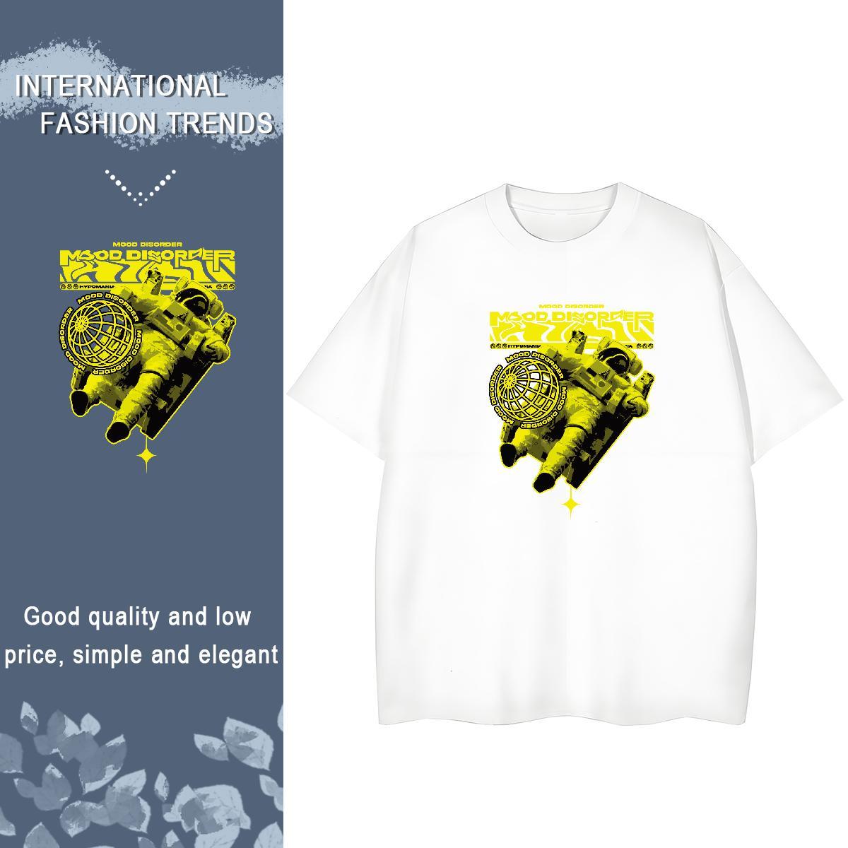 Brand Lady T shirt 230g 100% Cotton cosmonaut Sports Casual T-Shirts O-Neck Short Sleeve Skull Wear