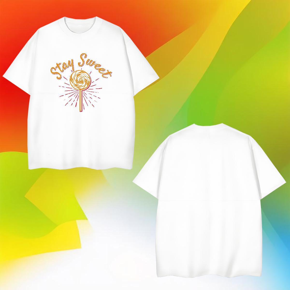 Popular lollipop T Shirt For Man Sport Tshirts 230g Cotton DIY Short Sleeve O-Neck Asian Size Wear