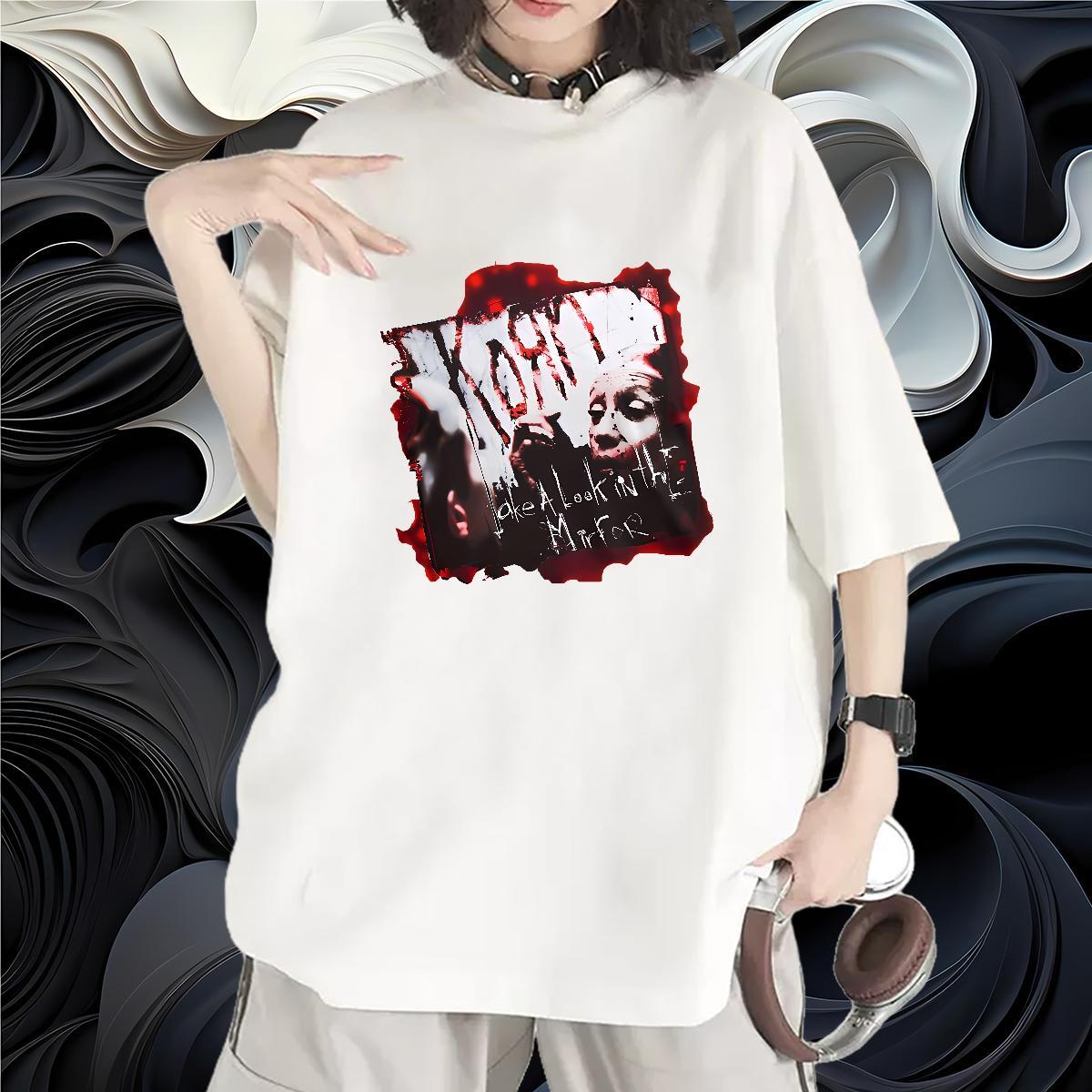 Nice Lady T shirt 100% Cotton 230g scary Spring Summer Woman T Shirts Round Neck Short Sleeve Custom Cartoon Tops Tees