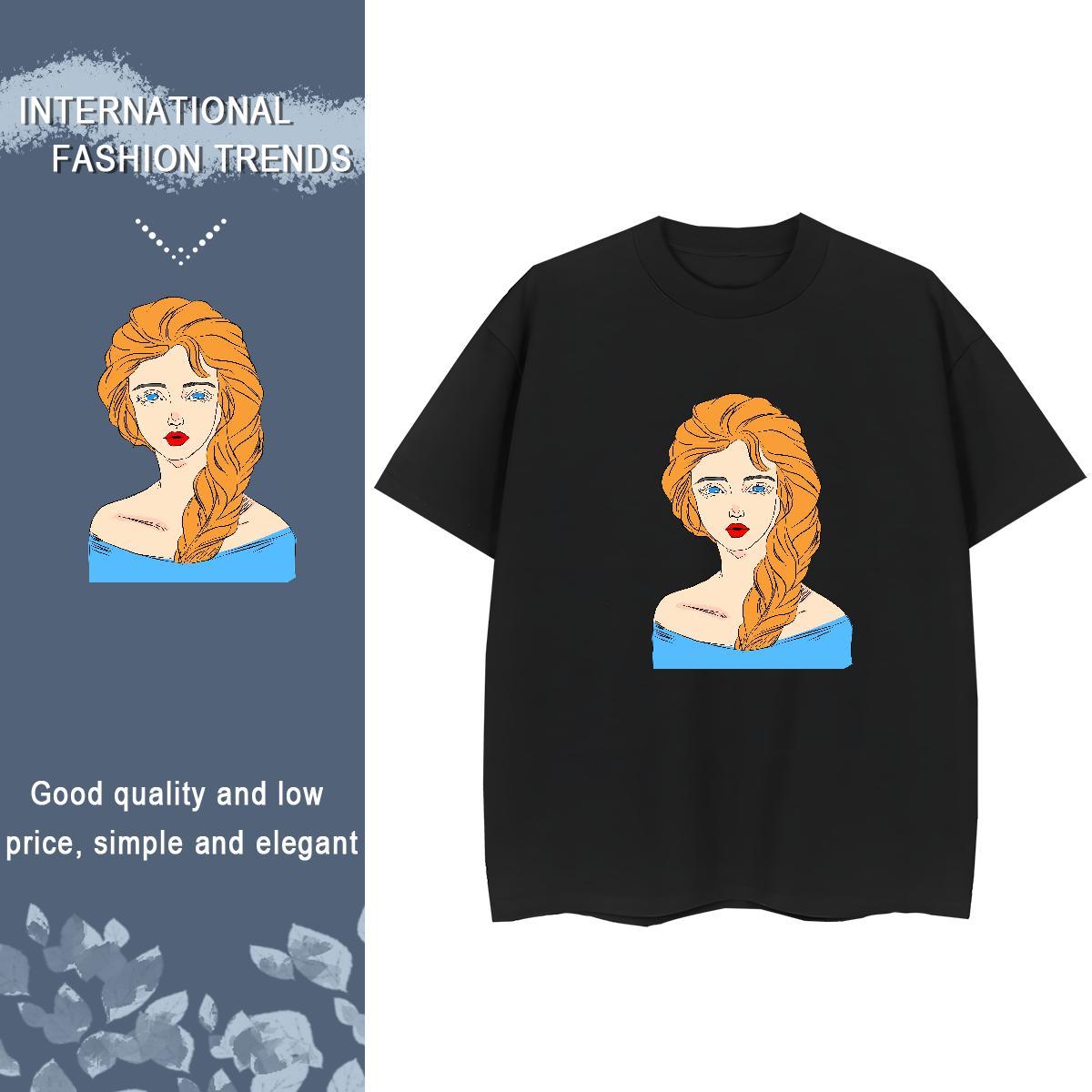 2024 DIY T shirt 230g Pure Cotton Breathable Hip Hop portrait Unisex Tshirts Nice Custom Printing Top Tees