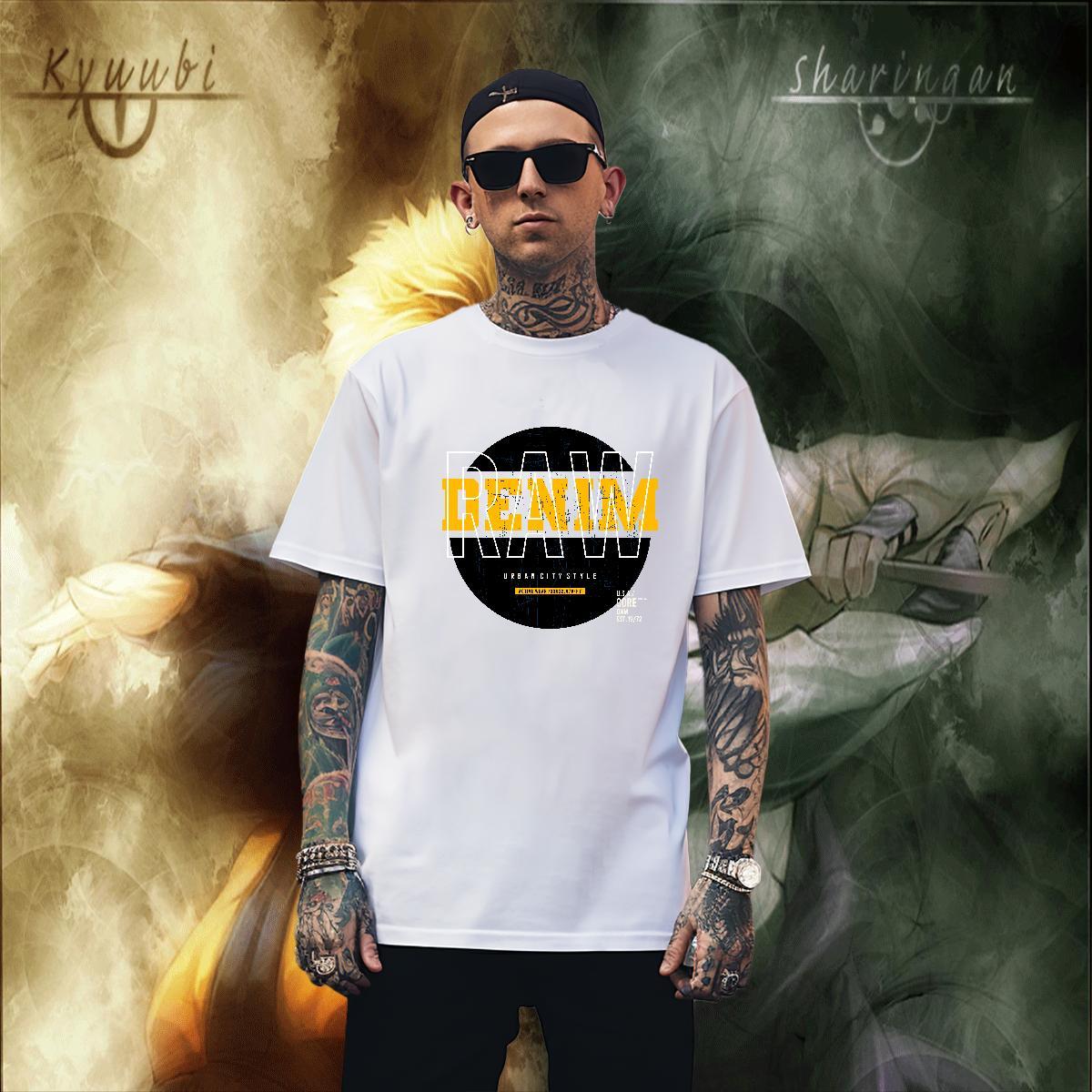 Classic letter T-Shirts Sport Men Tops Tees 100% Cotton 230g Designer Breathable Crew Neck Oversized 4XL Wear