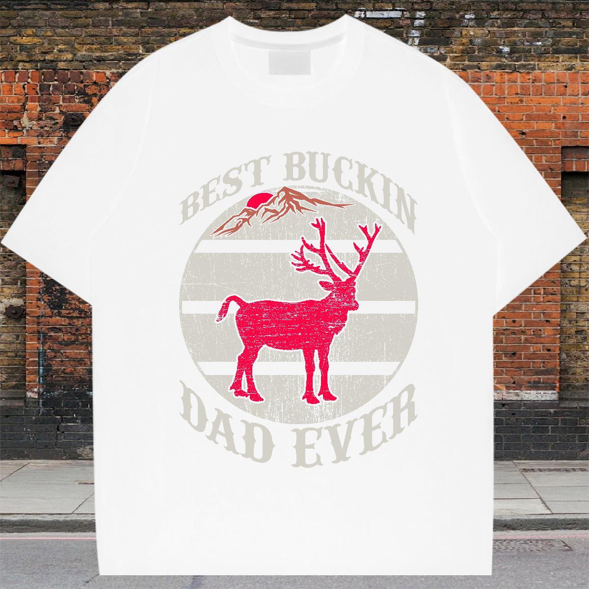 Cool Men Clothes T-Shirt Casual Beach 230g Pure Cotton DIY Breathable Short Sleeve deer Man T Shirts Designer Tshirts