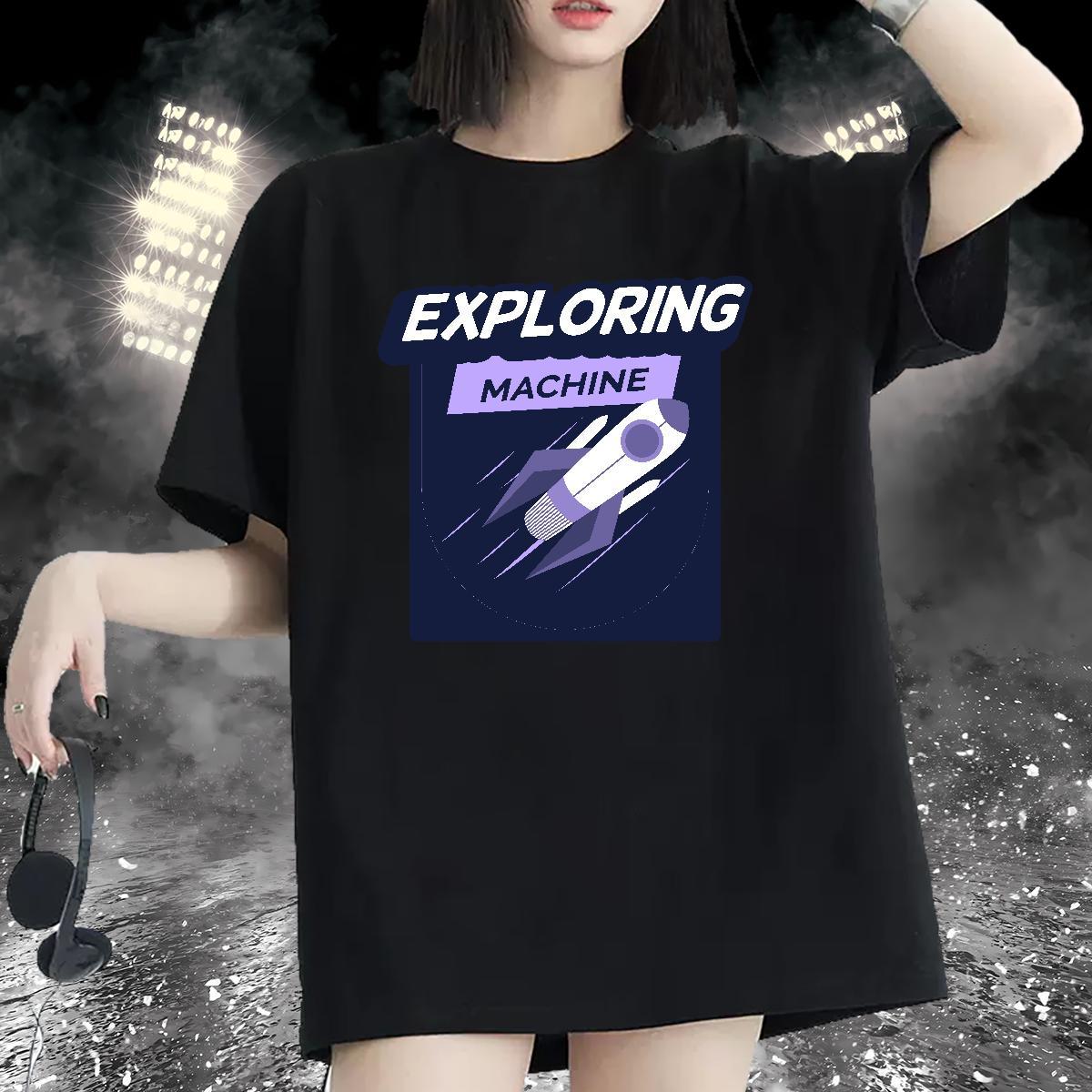Popular Women Tshirts 230g Cotton universe Daily Outfit T shirt Short sleeve Soft Customized Clothes Shirt