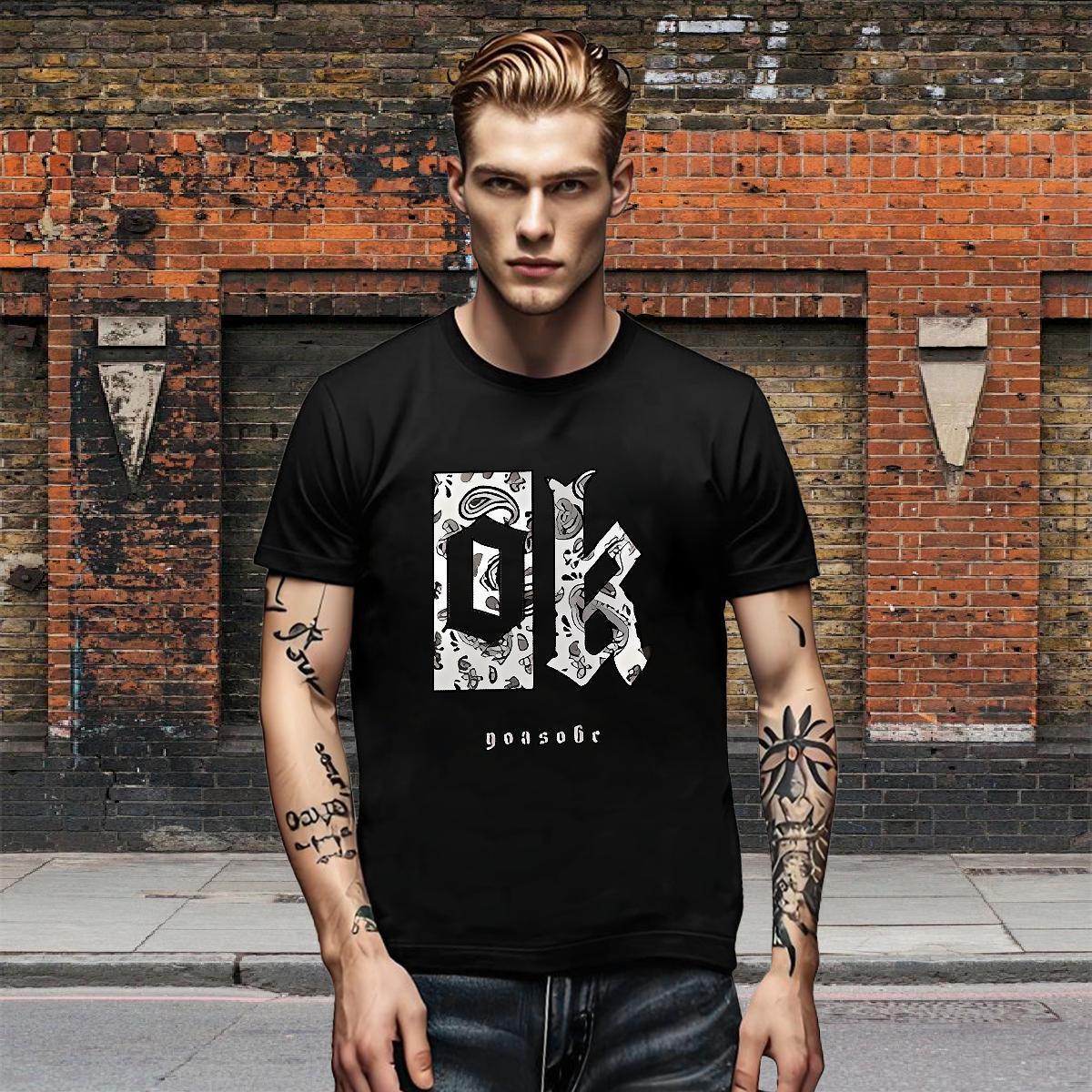 Loose Couples T Shirts Daily Outfit 230g 100% Cotton Custom Anime Breathable Short Sleeve letter T-Shirts for Men New Tshirts