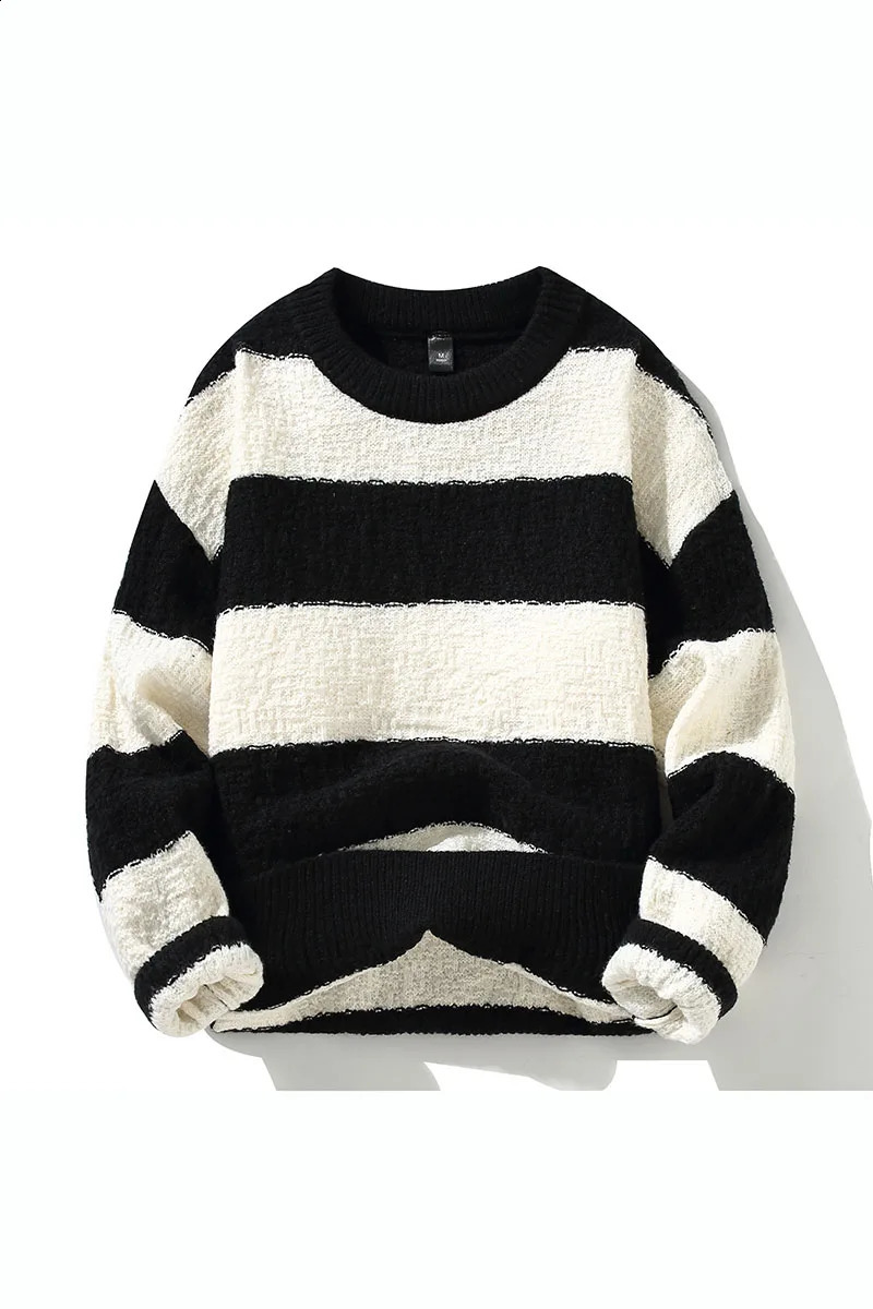 Winter Mens Stripe High-Quality Fashion Trend Sweater autumn Men Casual Comfortable Loose Warm Sweaters men size M-3XL 240821