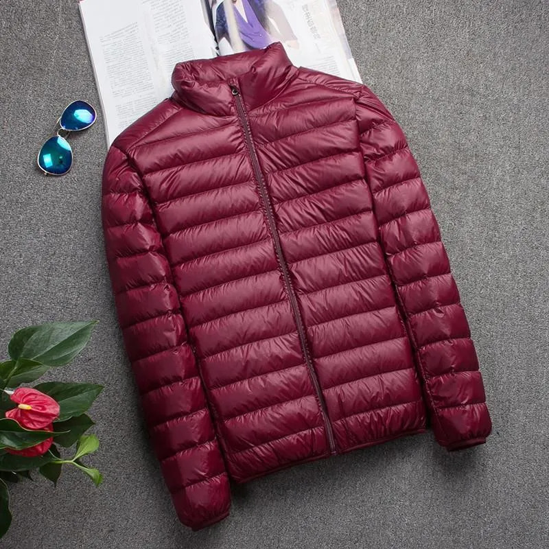 mens thin jacket white duck down ultra light autumn and winter warm portable w240822