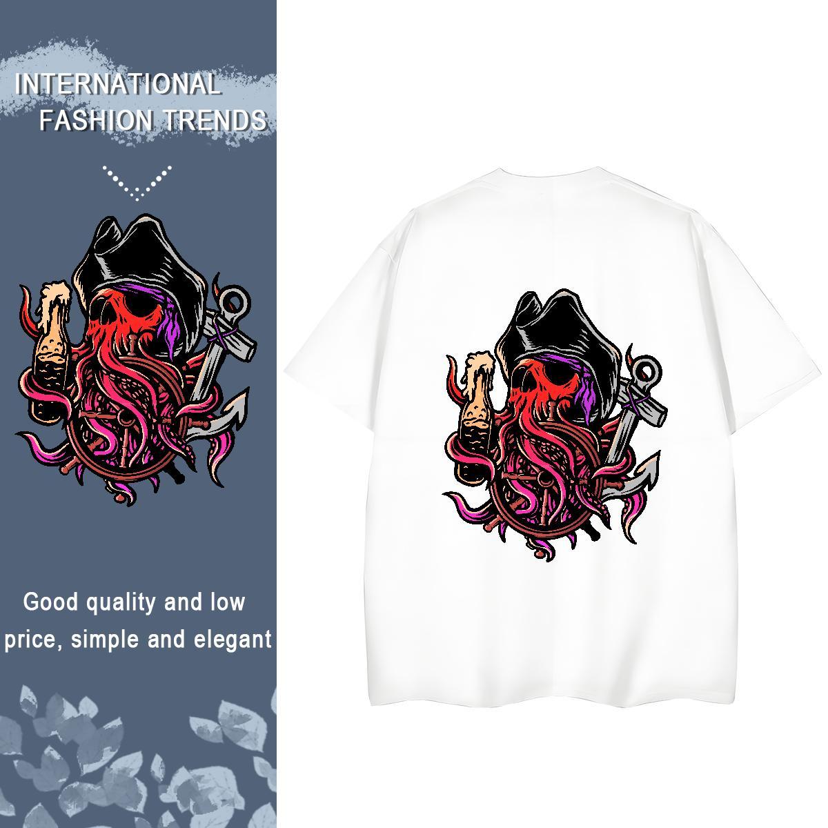 2024 Designer T Shirts Women 230g Pure Cotton Short Sleeve O-Neck Street skull Women Tees 5A White Plus Size Polos