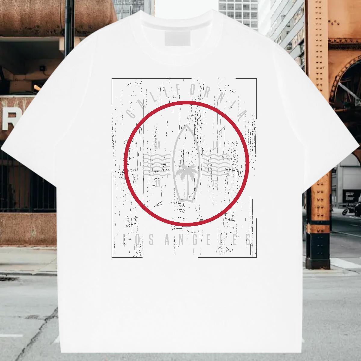 Customized Street Men Tees circle Short Sleeve O-Neck 230g 100% Cotton T shirt Soft Graphic Tops