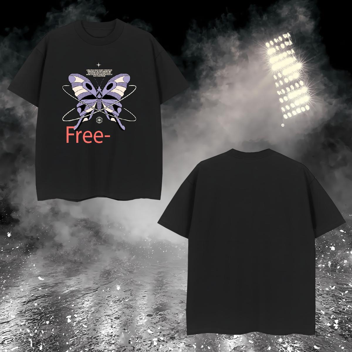 Cool Design butterfly T Shirts Men Casual Beach Couples T Shirts 230g Pure Cotton 2024 Designer Crew Neck Breathable Plus Size Cartoon Tees