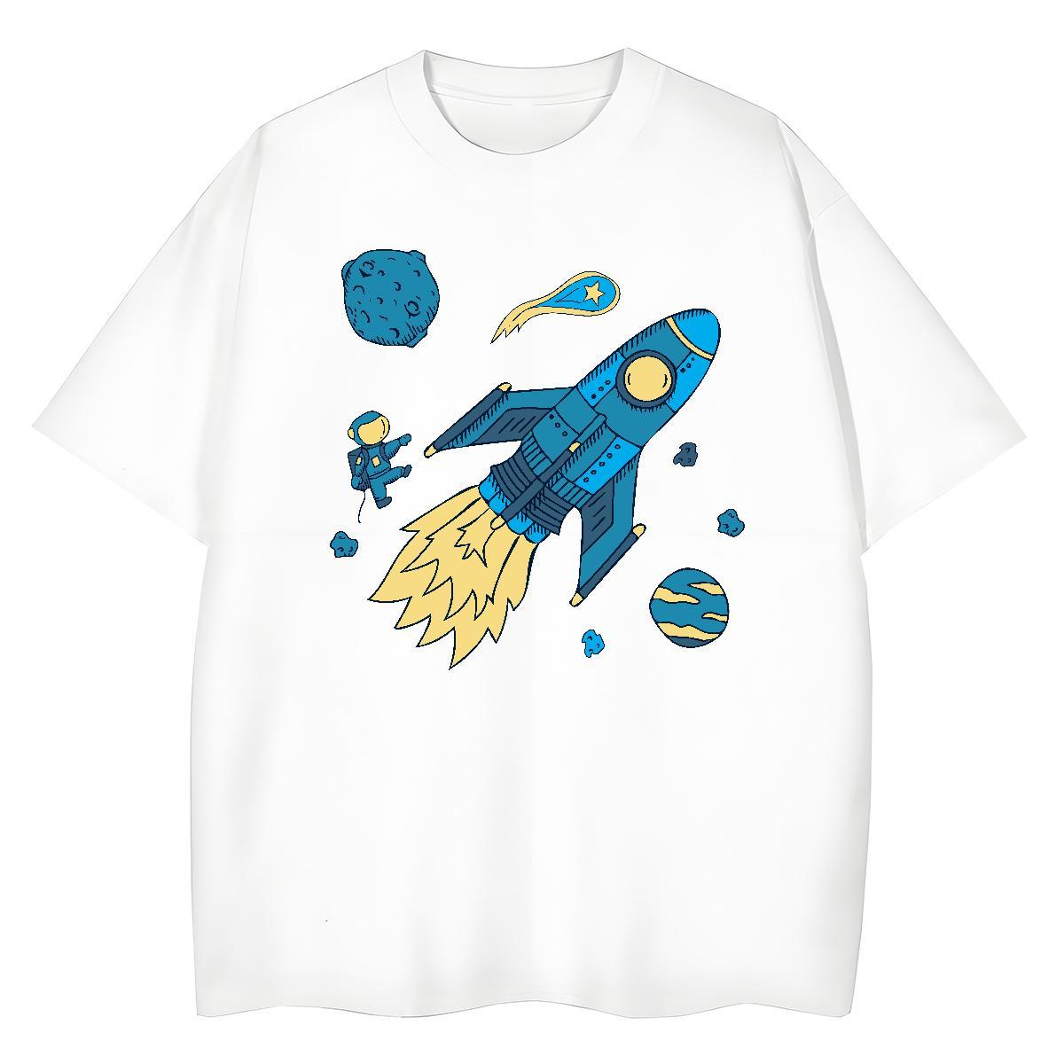 5A Couples T Shirts 100% Cotton 230g universe Casual Daily Wear T Shirts Women Breathable Short Sleeve DIY Logo Tops Tees