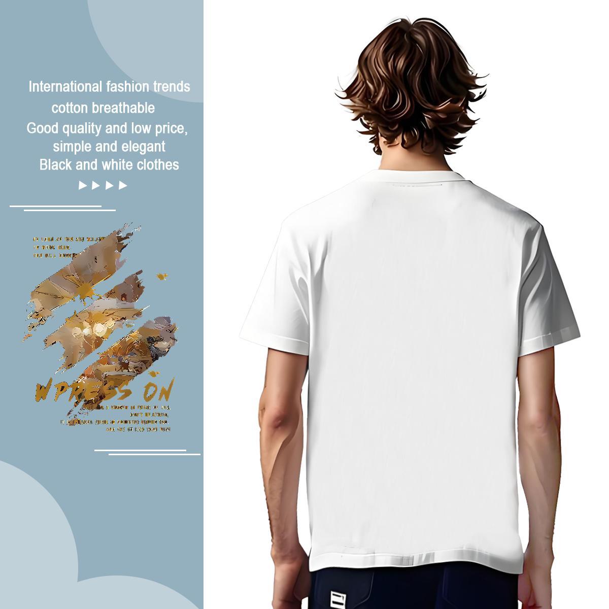New Arrival painting Mens Tshirts 230g Cotton T shirt Graphic Sport Short Sleeve O-Neck Wholesale Tees Shirts
